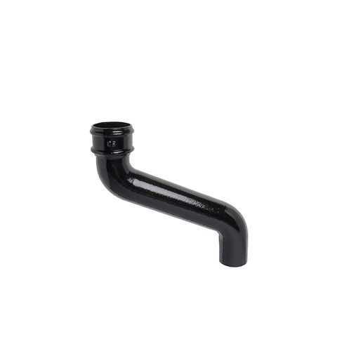 Product image for Cast Iron Round Downpipe 305mm Offset Bend 75mm - Black Finish