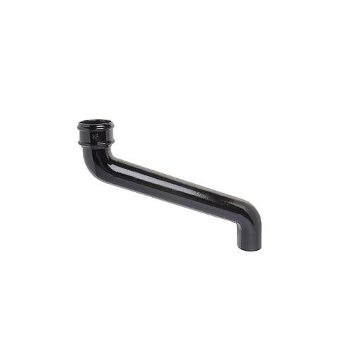 Product image for Cast Iron Round Downpipe 457mm Offset Bend 65mm - Black Finish