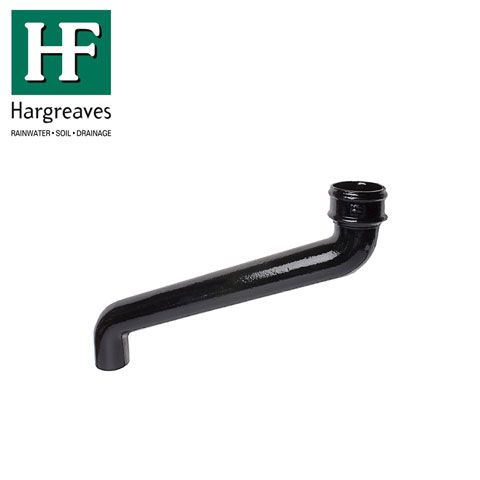 Product image for Cast Iron Round Downpipe 533mm Offset Bend 150mm - Black Finish