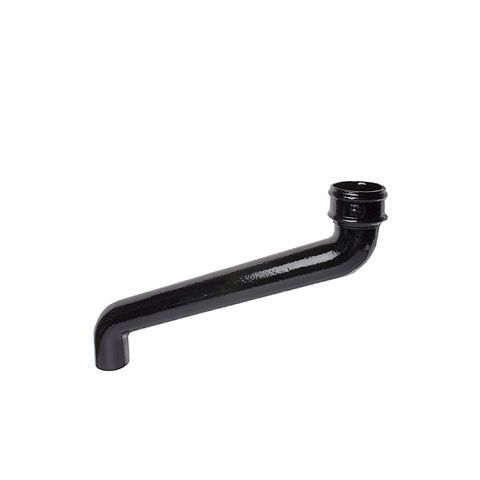 Product image for Cast Iron Round Downpipe 533mm Offset Bend 150mm - Black Finish