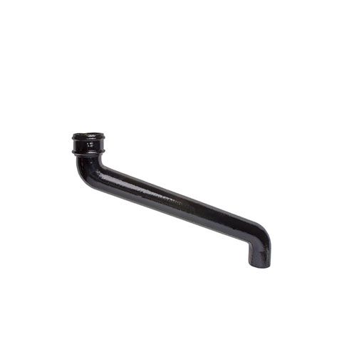 Product image for Cast Iron Round Downpipe 610mm Offset Bend 65mm - Black Finish