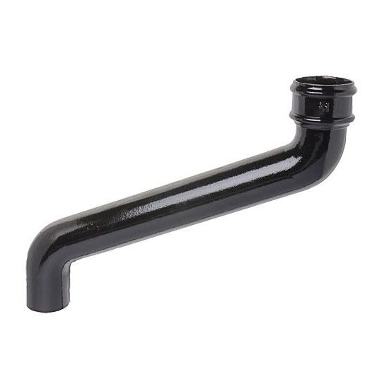 Product image for Cast Iron Round Downpipe 610mm Offset Bend 100mm - Black Finish