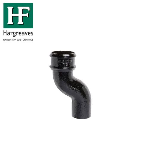 Product image for Cast Iron Round Downpipe 75mm Offset Bend 75mm - Black Finish