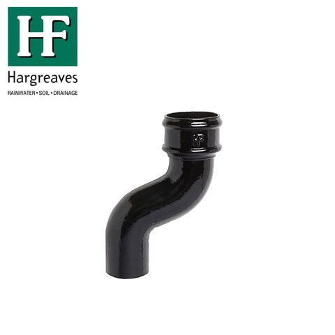 Product image for Cast Iron Round Downpipe 115mm Offset Bend 100mm - Black Finish