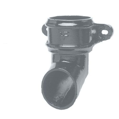 Product image for Cast Iron Round Downpipe Eared Shoe 75mm - Primed Finish