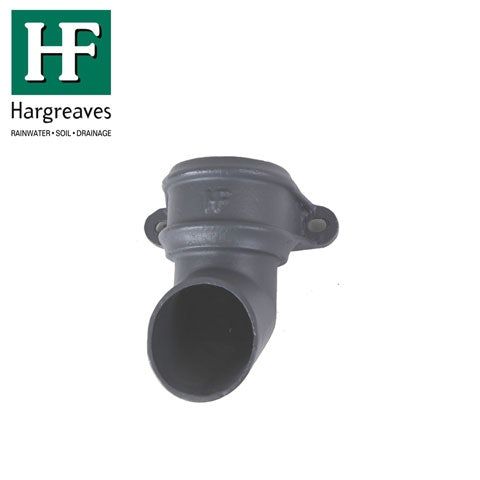Product image for Cast Iron Round Downpipe Eared Shoe 150mm - Primed Finish