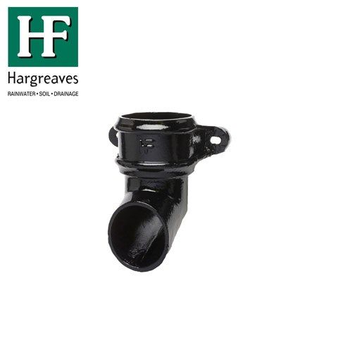 Product image for Cast Iron Round Downpipe Eared Shoe 150mm - Black Finish