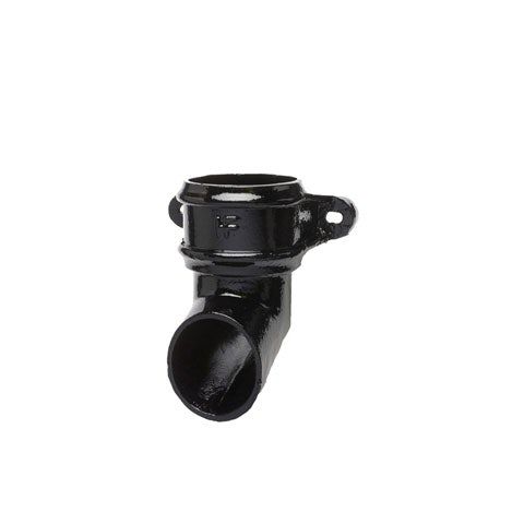 Product image for Cast Iron Round Downpipe Eared Shoe 150mm - Black Finish