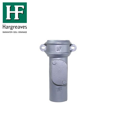 Product image for Cast Iron Round Downpipe Eared Access Point 100mm - Primed Finish