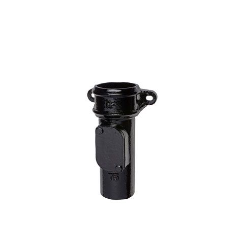 Product image for Cast Iron Round Downpipe Eared Access Point 100mm - Black Finish