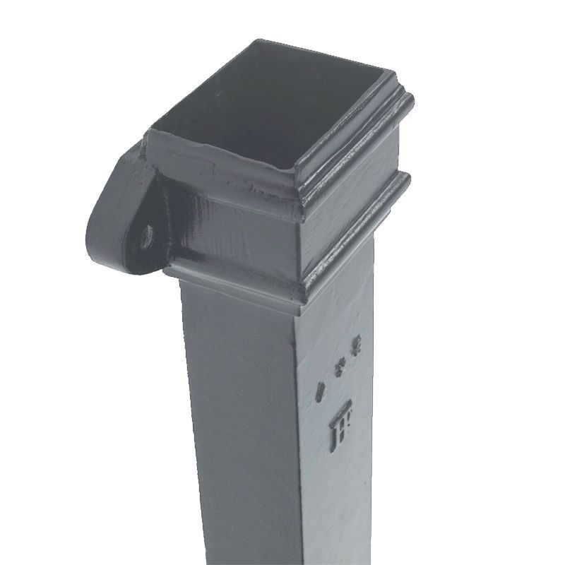 Image of Cast Iron Downpipe Rectangular Eared 100mm x 75mm - 1.8m Primed