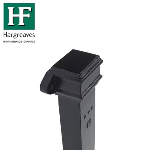 Product image for Cast Iron Rectangular Eared Downpipe 100mm x 75mm - 1.2m Black