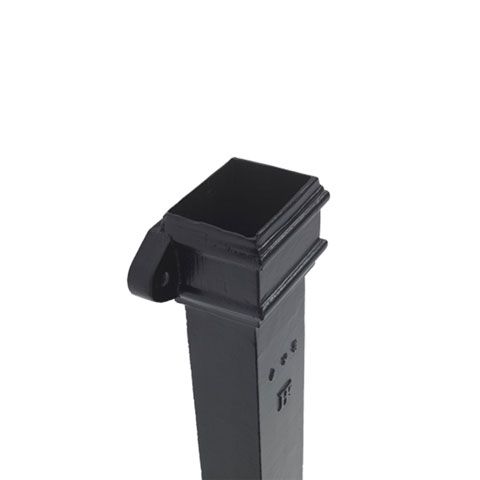 Product image for Cast Iron Rectangular Eared Downpipe 100mm x 75mm - 900mm Black