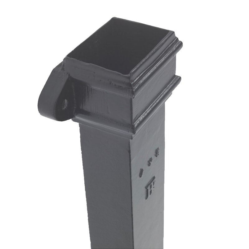 Product image for Cast Iron Downpipe Rectangular Eared 125mm x 100mm - 1.2m Primed