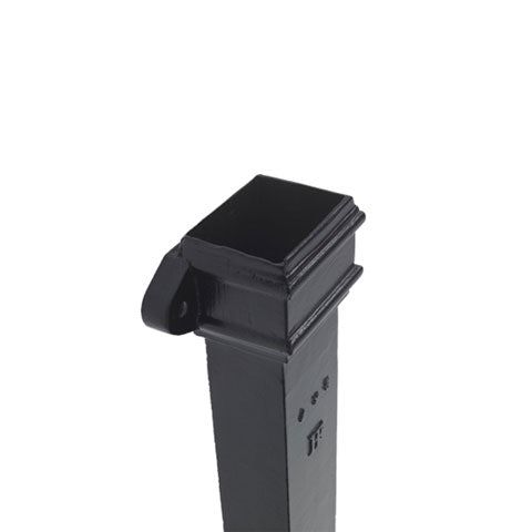 Product image for Cast Iron Rectangular Eared Downpipe 125mm x 70mm - 900mm Black