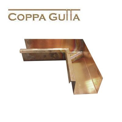 Product image for Metal Gutta Copper 120mm Box Gutter Internal Corner - 90dg