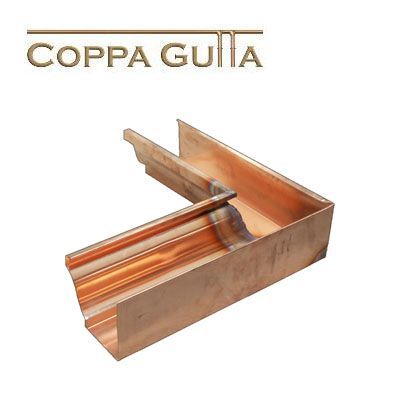 Image of Metal Gutta Copper 152mm Ogee Gutter Internal Corner - 90dg