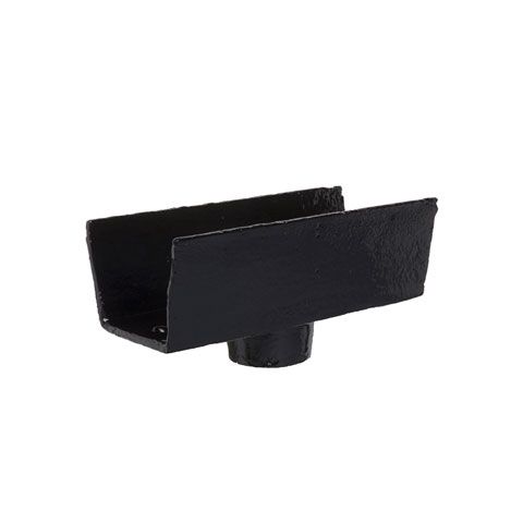 Product image for Cast Iron Box Guttering 65mm Outlet 100mm x 75mm - Black Finish
