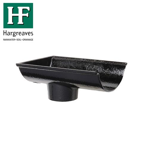 Product image for Cast Iron Beaded Guttering Dropend Internal 125 x 65mm Outlet Black