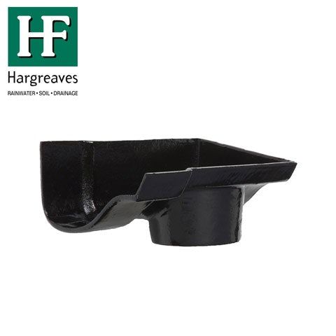 Product image for Cast Iron OG Guttering Dropend External 125x75mm Outlet - Black Finish