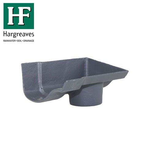 Image of Cast Iron OG Guttering Dropend External 115x75mm Outlet - Black Finish