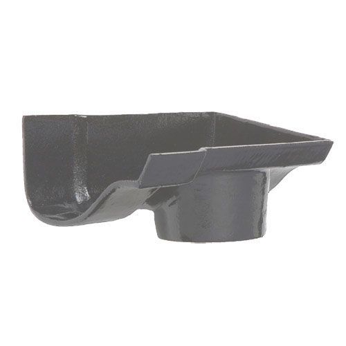Product image for Cast Iron OG Guttering Dropend External 125x65mm Outlet - Black Finish