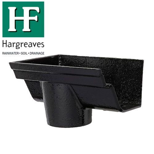 Product image for Cast Iron Notts OG Guttering Dropend External 115x65mm Outlet - Primed