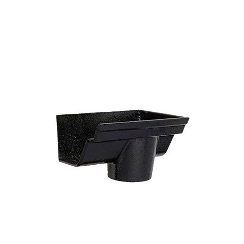 Product image for Cast Iron Notts OG Guttering Dropend External 115x65mm Outlet - Black