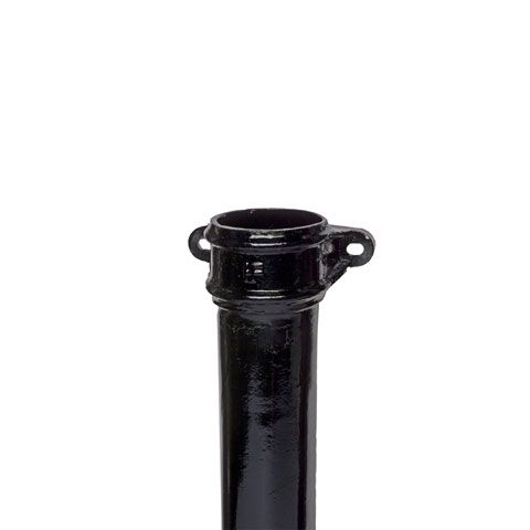 Product image for Cast Iron Round Downpipe With Ears 65mm x 1.8m Length - Black Finish