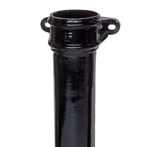 Product image for Cast Iron Round Downpipe With Ears 75mm x 0.6m Length - Black Finish