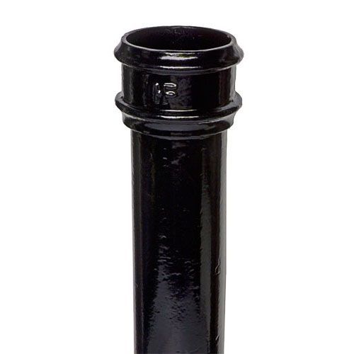 Product image for Cast Iron Round Downpipe 75mm x 0.6m Length - Black Finish