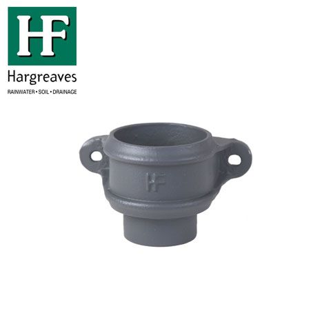 Image of Cast Iron Round Downpipe Loose Socket Eared 100mm - Primed Finish