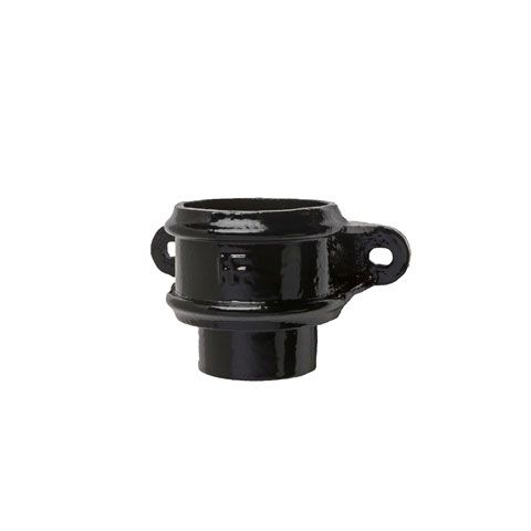 Product image for Cast Iron Round Downpipe Loose Socket Eared 75mm - Black Finish