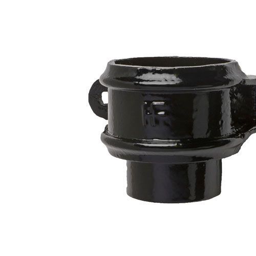 Product image for Cast Iron Round Downpipe Loose Socket Eared 150mm - Black Finish