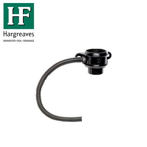Product image for Cast Iron Round Downpipe Rainwater Left Diverter 75mm - Black Finish
