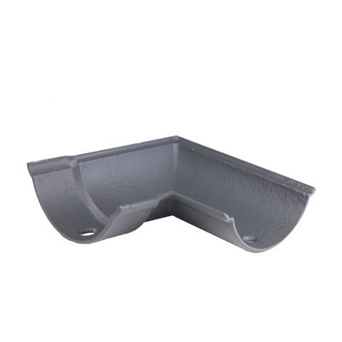 Product image for Cast Iron Beaded Guttering Right Hand 90dg Bend - 150mm Primed Finish