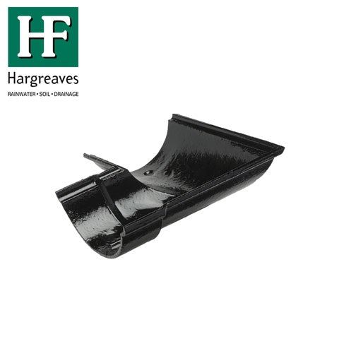 Product image for Cast Iron Beaded Guttering Left Hand 90dg Bend - 150mm Black Finish