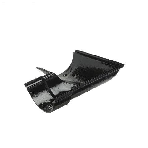 Product image for Cast Iron Beaded Guttering Left Hand 90dg Bend - 150mm Black Finish