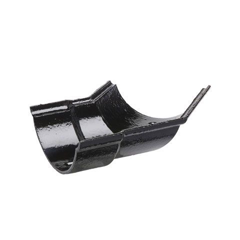 Product image for Cast Iron Beaded Guttering Left Hand 135dg Bend - 115mm Black Finish