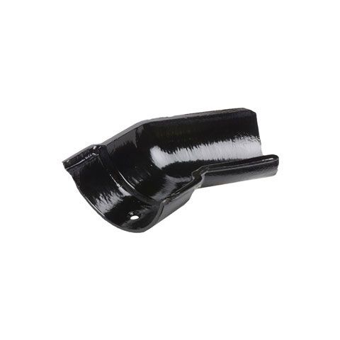 Product image for Cast Iron Beaded Guttering Right Hand 135dg Bend - 150mm Black Finish
