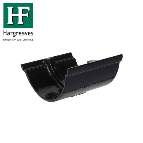 Image of Cast Iron Beaded Guttering Union Joint - 100mm Black Finish