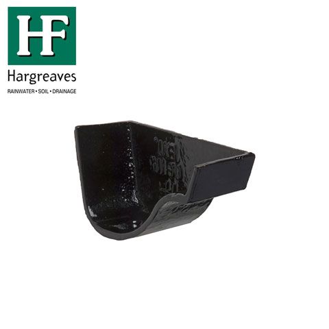 Product image for Cast Iron OG Guttering External Stopend - 125mm Black Finish
