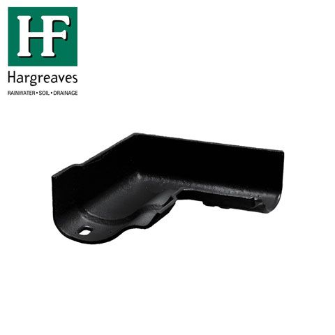 Product image for Cast Iron OG Guttering 90Dg Internal Angle - 100mm Black Finish