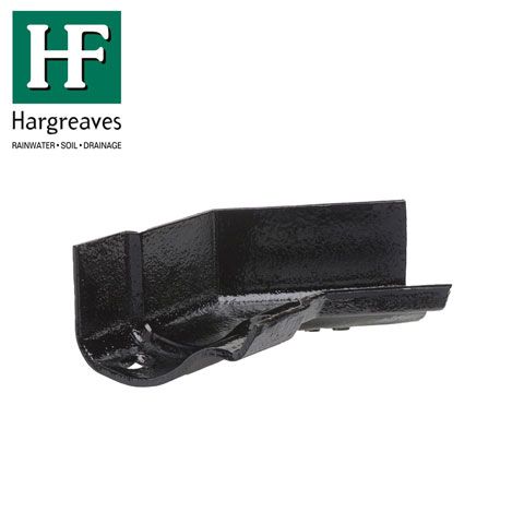 Product image for Cast Iron OG Guttering 135Dg Internal Angle - 115mm Black Finish