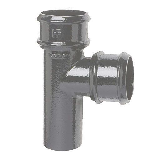 Product image for Cast Iron Round Downpipe 92.5dg Branch 75mm - Primed Finish