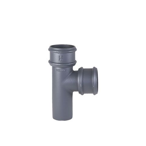 Product image for Cast Iron Round Downpipe 92.5dg Branch 75mm - Primed Finish