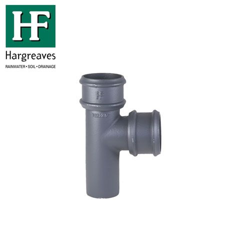 Product image for Cast Iron Round Downpipe 92.5dg Branch 100mm - Primed Finish