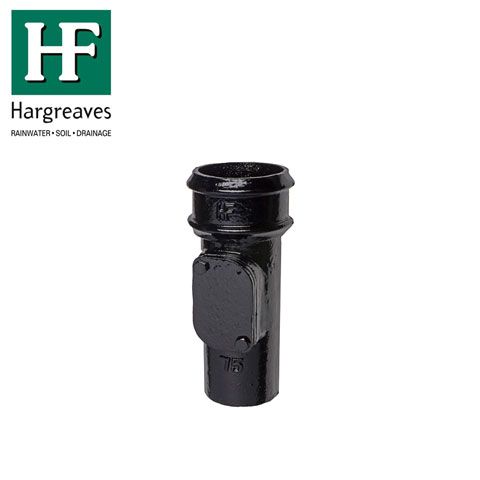 Product image for Cast Iron Round Downpipe Access Point 100mm - Black Finish