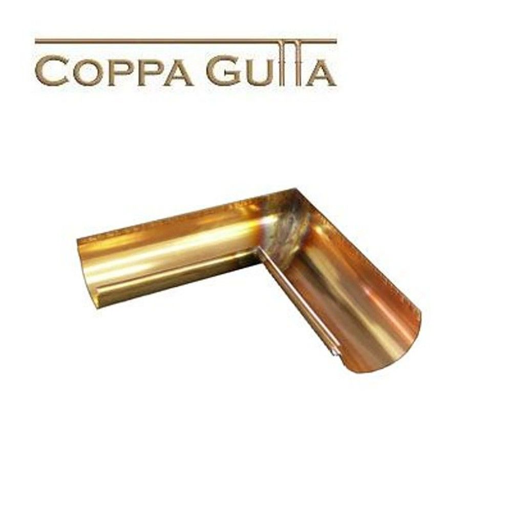 Product image for Metal Gutta Copper 185mm Half Round Gutter Internal Corner - 135dg