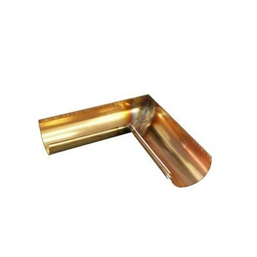Image of Metal Gutta Copper 125mm Half Round Gutter Internal Corner - 135dg